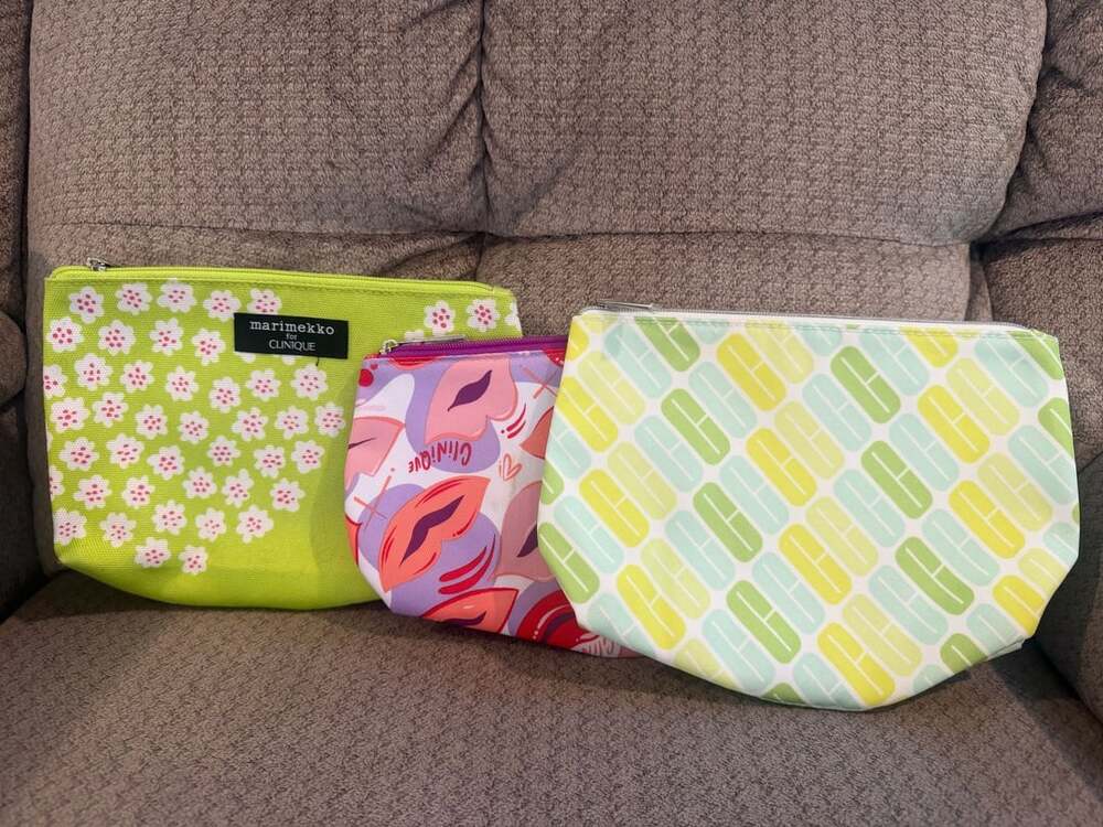 Preloved Marimekko For Clinique Cosmetic Bag Set Of 3
